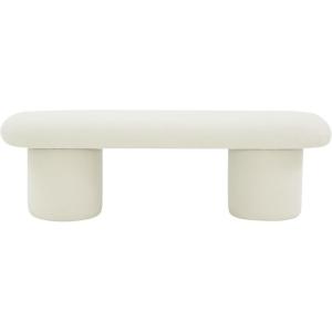 SAFAVIEH Couture Collection Cassandralee Contemporary Ivory Boucle Bench (Fully Assembled)