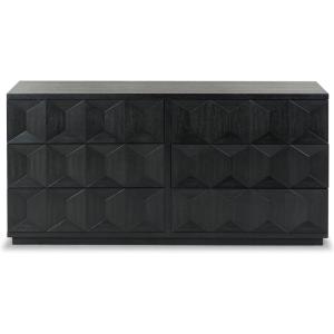 SAFAVIEH Couture Collection Deziree Natural 6-Drawer Dresser (Fully Assembled)(Black)