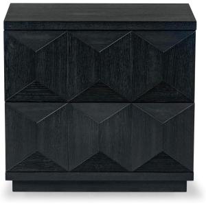 SAFAVIEH Couture Collection Deziree Natural Brown 2-Drawer Nightstand (Fully Assembled)(Black)