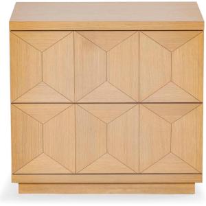 SAFAVIEH Couture Collection Deziree Natural Brown 2-Drawer Nightstand (Fully Assembled)(Natural)
