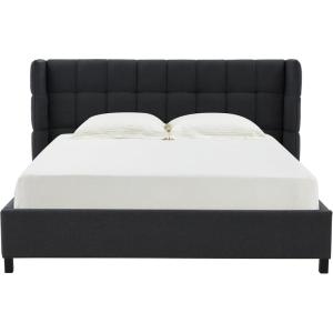 SAFAVIEH Couture Collection Emerson Dark Grey Grid Tufted King Size Bed(Dark Grey)
