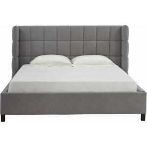 SAFAVIEH Couture Collection Emerson Dark Grey Grid Tufted King Size Bed(Light Grey)
