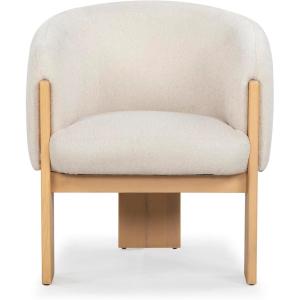 SAFAVIEH Couture Collection Lauricella Tan Boucle/Natural Dining Chair (Fully Assembled)(Tan/Natural)
