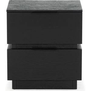 SAFAVIEH Couture Collection Titus Oak Brown 2-Drawer Stacked Nightstand (Fully Assembled)(Black)