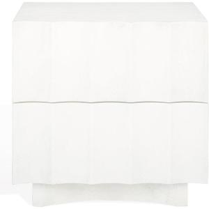 SAFAVIEH Couture Collection Woodworth White 2-Drawer Cement Nightstand (Fully Assembled)(White)