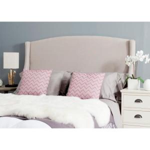 SAFAVIEH Headboard Collection Austin Headboard, Queen, Light Grey(Taupe)