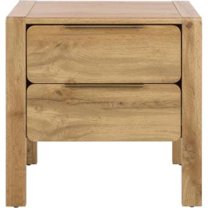 SAFAVIEH Home Collection – Angeria Oak & Brass 2-Drawer Nightstand, Modern Bedroom Storage (NST3109A)(Oak/Brass)