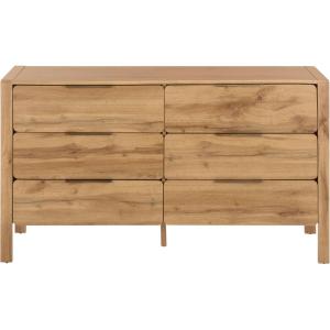 SAFAVIEH Home Collection – Angeria Oak & Brass 6-Drawer Dresser, Modern Storage Cabinet (DRS3100A)(Oak/Brass)