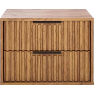 SAFAVIEH Home Collection – Lylia Black & Gold Floating Nightstand, 2 Drawer Wall-Mounted Bedside Table, Modern Ribbed Design (NST9615B)(Oak/Black)