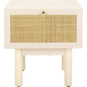 SAFAVIEH Home Collection Aino Oak 1-Drawer Nightstand(Bleached White/Natural)