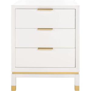 SAFAVIEH Home Collection Baskin White 3-Drawer Accent Table (Fully Assembled)