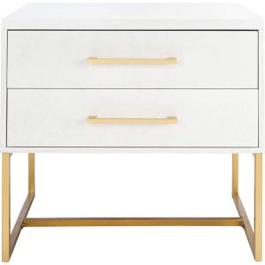 SAFAVIEH Home Collection Estelle Nightstand, 0, Oak(White)