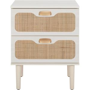 SAFAVIEH Home Collection Irelia Distressed Black 2-Drawer Nightstand(Bleached White/Natural)