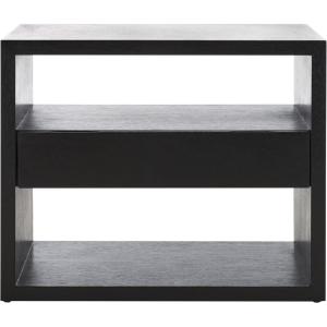 SAFAVIEH Home Collection Munson Natural 2-Shelf 1-Drawer Nightstand (Fully Assembled)(Black)