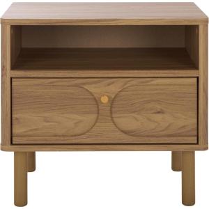 SAFAVIEH Home Collection Prinpop Oak Brown 1-Drawer 1-Shelf Nightstand(Oak)