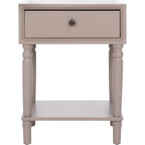 SAFAVIEH Home Collection Siobhan Vanilla Solid Wood 1-Drawer Nightstand Accent Table(Grey)