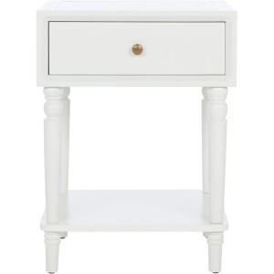 SAFAVIEH Home Collection Siobhan Vanilla Solid Wood 1-Drawer Nightstand Accent Table(Off White)