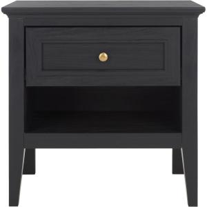 SAFAVIEH Home Collection Sondra Distressed Black/Gold 2-Drawer Nightstand(Black/Gold)