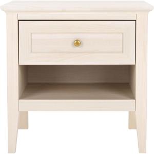 SAFAVIEH Home Collection Sondra Distressed Black/Gold 2-Drawer Nightstand(Bleached White/Gold)