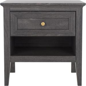SAFAVIEH Home Collection Sondra Distressed Black/Gold 2-Drawer Nightstand(Distressed Black/Gold)