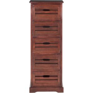 Safavieh American Homes Collection Sarina Cherry 5-Drawer Cabinet(Dark Cherry)