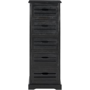 Safavieh American Homes Collection Sarina Cherry 5-Drawer Cabinet(Distressed Black)