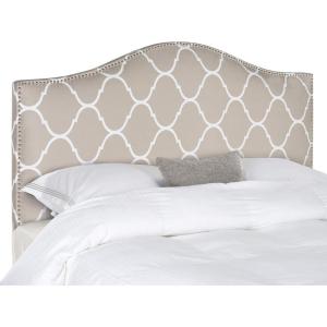 Safavieh Connie Grey/ White Diamond Camelback Headboard – Silver Nailhead (Full)(Pear Green)