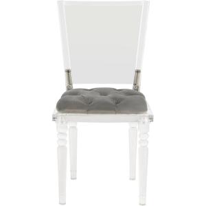 Safavieh Couture Home Ella Clear Acrylic and Grey Velvet Dining Chair