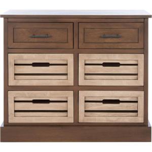 Safavieh Home Collection Briar Brown and Sand 6 Removable Drawer Storage Chest(Brown / Sand)