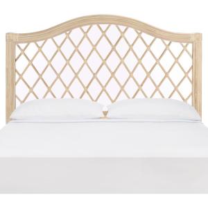 Safavieh Home Collection Gabriella Antique Grey Wicker Headboard, Queen(White Washed)