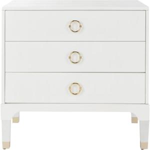 Safavieh Home Collection Lorna 3 Drawer Contemporary Night Stand Nightstand, Black(White)