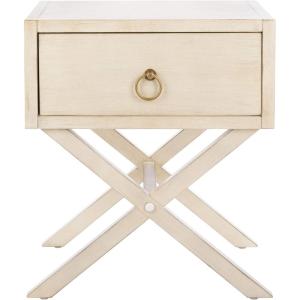 Safavieh Home Collection Odilia Turquoise and Gold 1-Drawer Nightstand, 16″D x 19″W x 22″H(Antique / White)