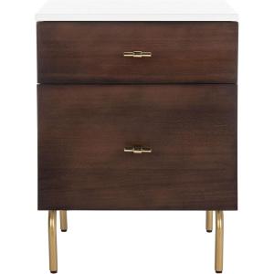 Safavieh Home Genevieve Modern Walnut and White Mahogany 2-drawer Nightstand(Walnut / White)