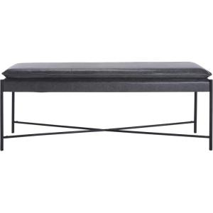 Safavieh Home Kara 50-inch Light Beige and Black Cushioned X-Bench(Grey / Black)