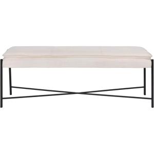 Safavieh Home Kara 50-inch Light Beige and Black Cushioned X-Bench(Light Beige / Black)