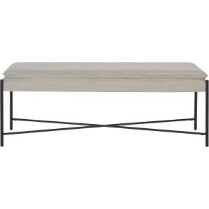 Safavieh Home Kara 50-inch Light Beige and Black Cushioned X-Bench(Light Grey / Black)