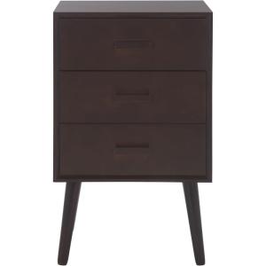 Safavieh Home Pomona Modern Black 3-drawer Chest(Dark Chocolate)