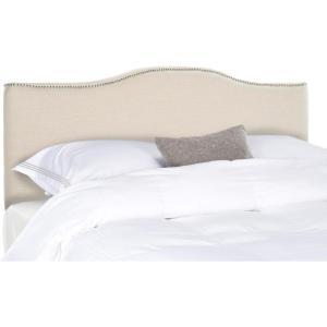 Safavieh Mercer Collection Jeneve Off-White Linen Silver Nailhead Headboard (King)(Off-White)