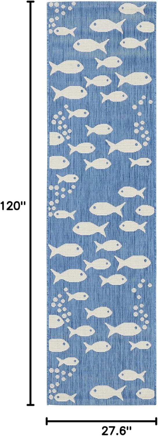 image:imageSAFAVIEH Washable Rug Outdoor Courtyard Collection 2 x 37 Aqua Blue amp Beige NonShedding amp Easy Cleaning Ideal for Patio Front Door Entryway Doormat CY6012223BlueBeige