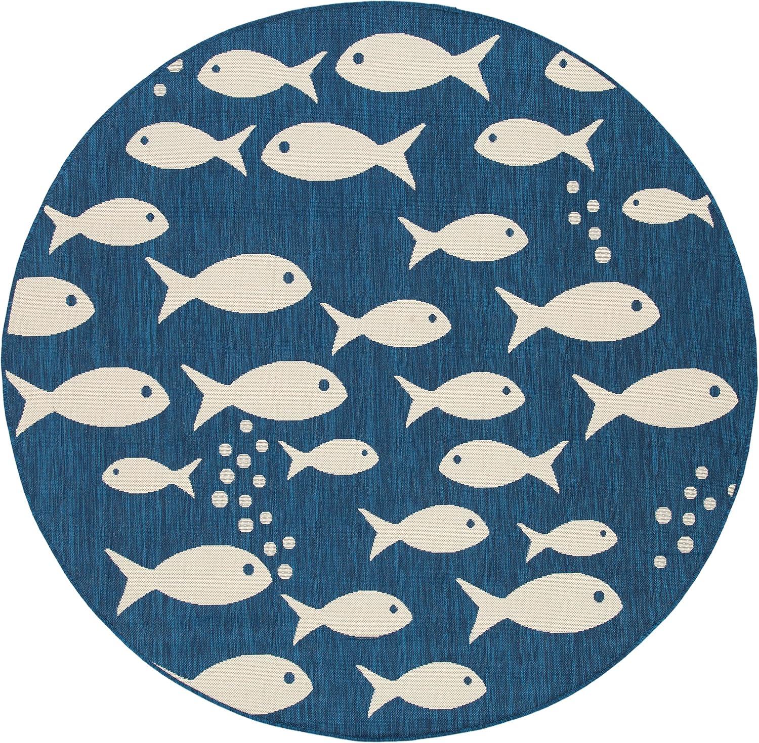 image:imageSAFAVIEH Washable Rug Outdoor Courtyard Collection 2 x 37 Aqua Blue amp Beige NonShedding amp Easy Cleaning Ideal for Patio Front Door Entryway Doormat CY6012223NavyBeige