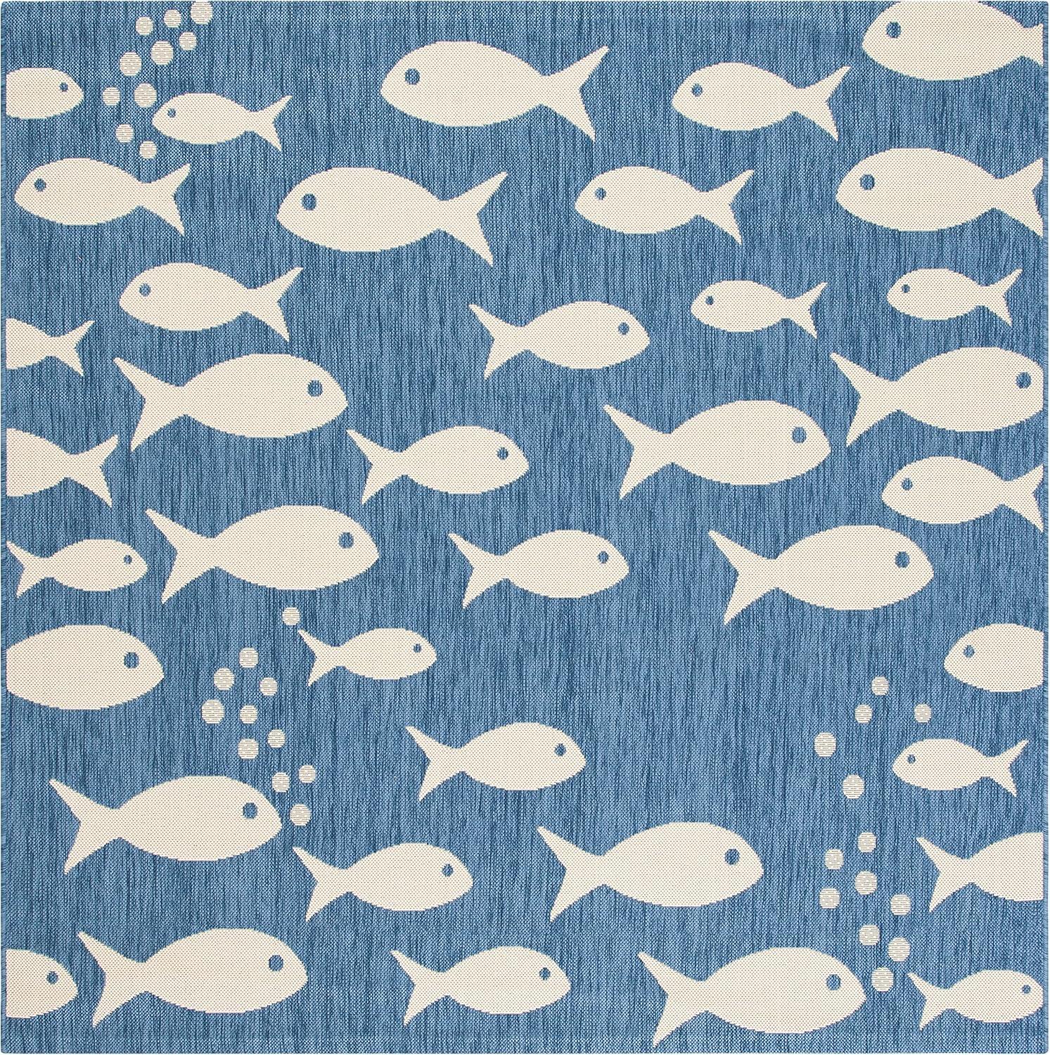 image:imageSAFAVIEH Washable Rug Outdoor Courtyard Collection 2 x 37 Aqua Blue amp Beige NonShedding amp Easy Cleaning Ideal for Patio Front Door Entryway Doormat CY6012223BlueBeige