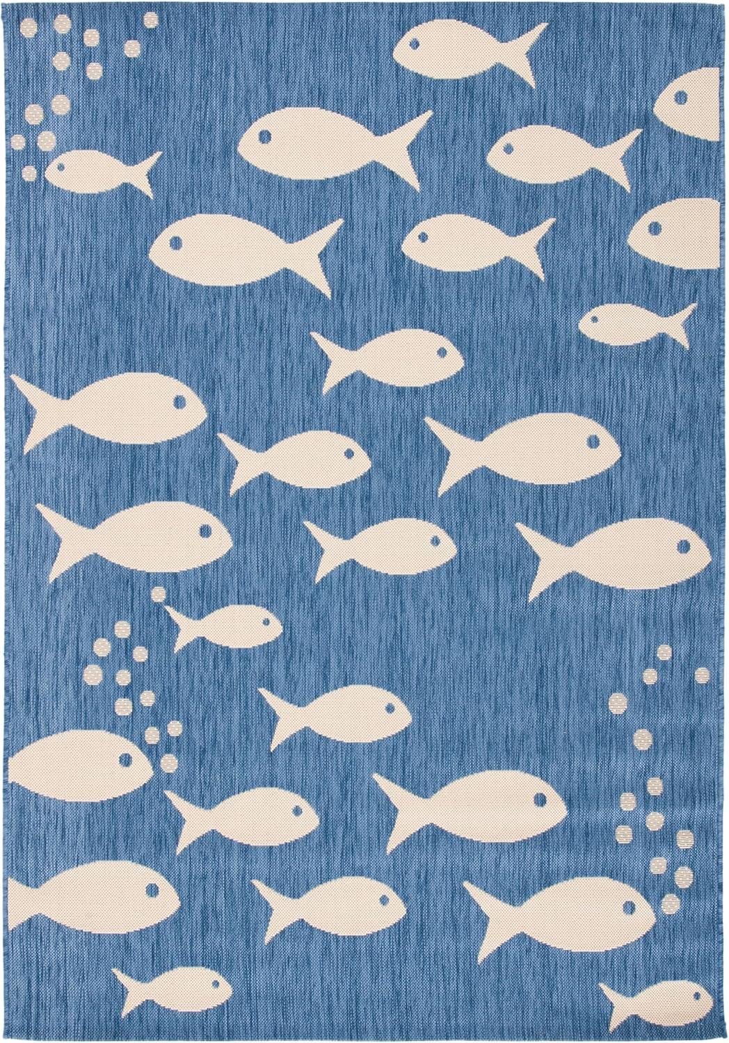 image:imageSAFAVIEH Washable Rug Outdoor Courtyard Collection 2 x 37 Aqua Blue amp Beige NonShedding amp Easy Cleaning Ideal for Patio Front Door Entryway Doormat CY6012223BlueBeige