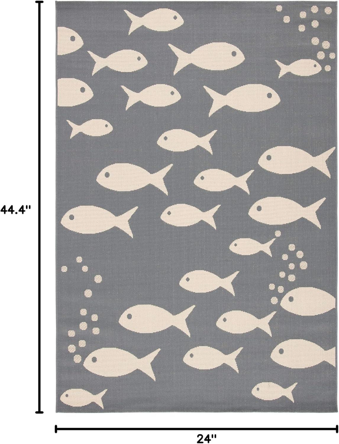 image:imageSAFAVIEH Washable Rug Outdoor Courtyard Collection 2 x 37 Aqua Blue amp Beige NonShedding amp Easy Cleaning Ideal for Patio Front Door Entryway Doormat CY6012223Dark GreyBeige