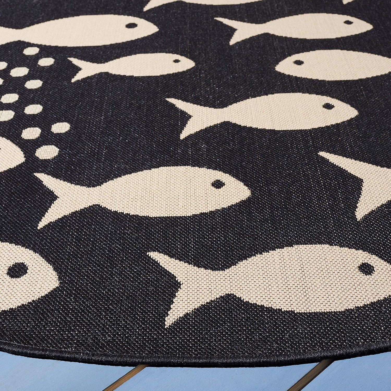 image:imageSAFAVIEH Washable Rug Outdoor Courtyard Collection 2 x 37 Aqua Blue amp Beige NonShedding amp Easy Cleaning Ideal for Patio Front Door Entryway Doormat CY6012223BlackBeige