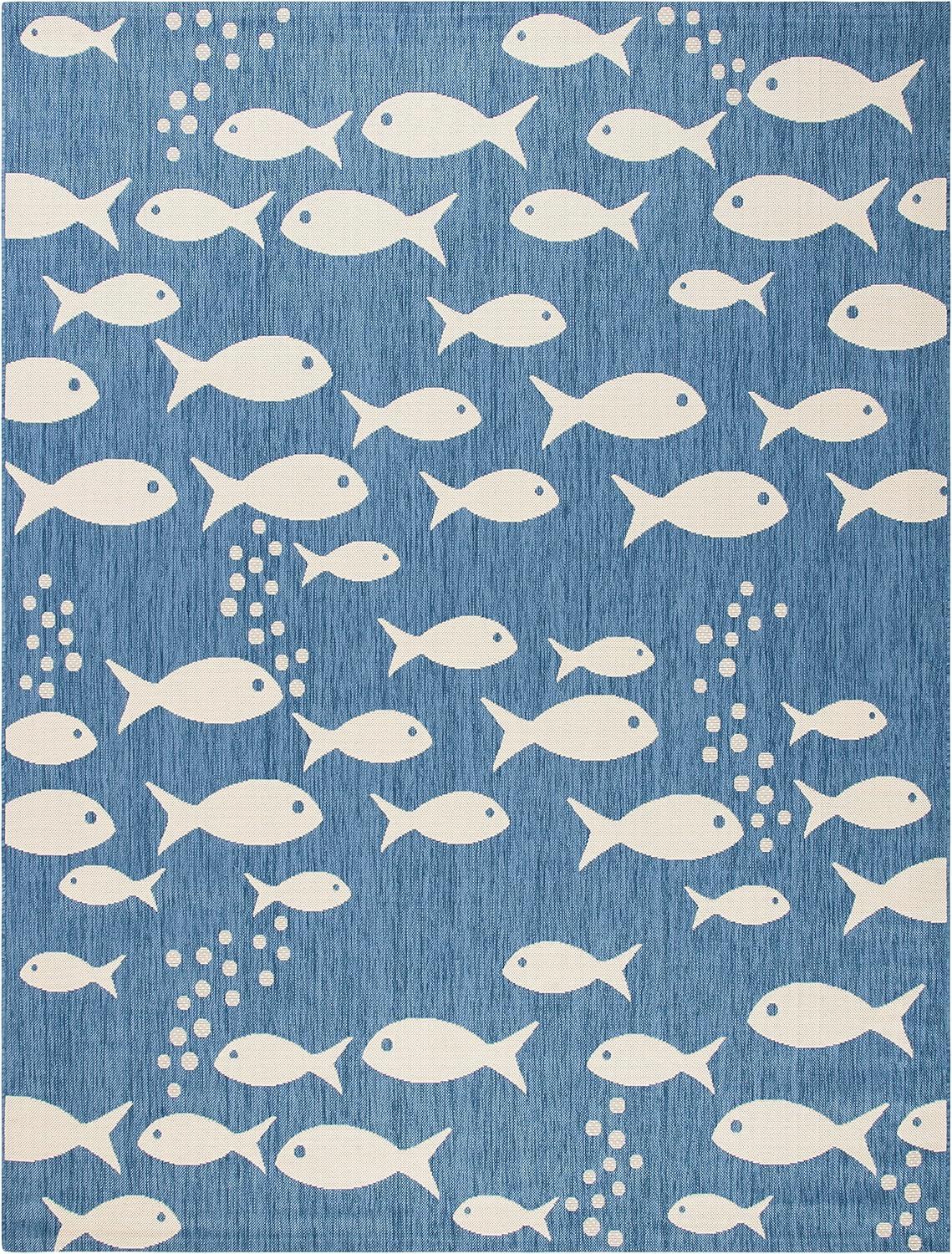 image:imageSAFAVIEH Washable Rug Outdoor Courtyard Collection 2 x 37 Aqua Blue amp Beige NonShedding amp Easy Cleaning Ideal for Patio Front Door Entryway Doormat CY6012223BlueBeige