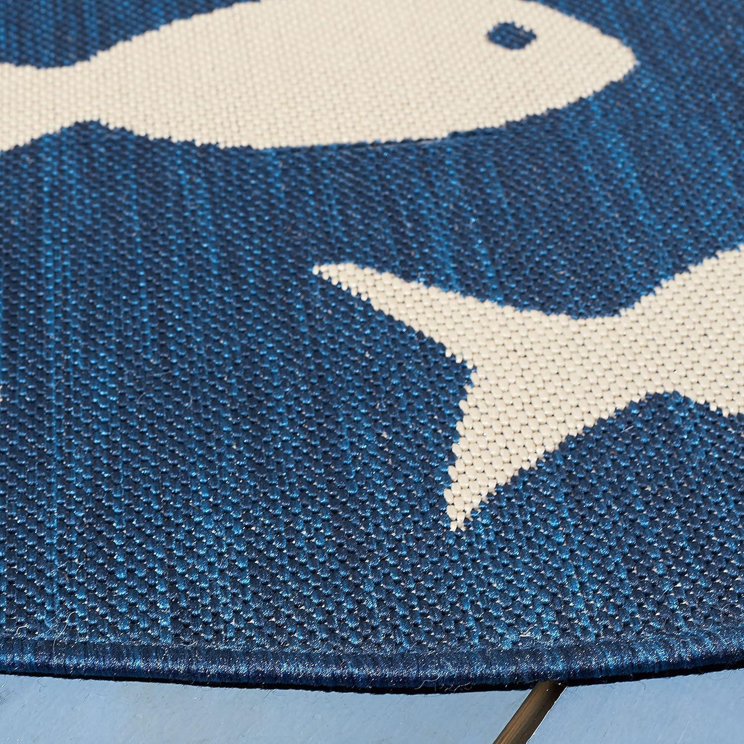 image:imageSAFAVIEH Washable Rug Outdoor Courtyard Collection 2 x 37 Aqua Blue amp Beige NonShedding amp Easy Cleaning Ideal for Patio Front Door Entryway Doormat CY6012223NavyBeige