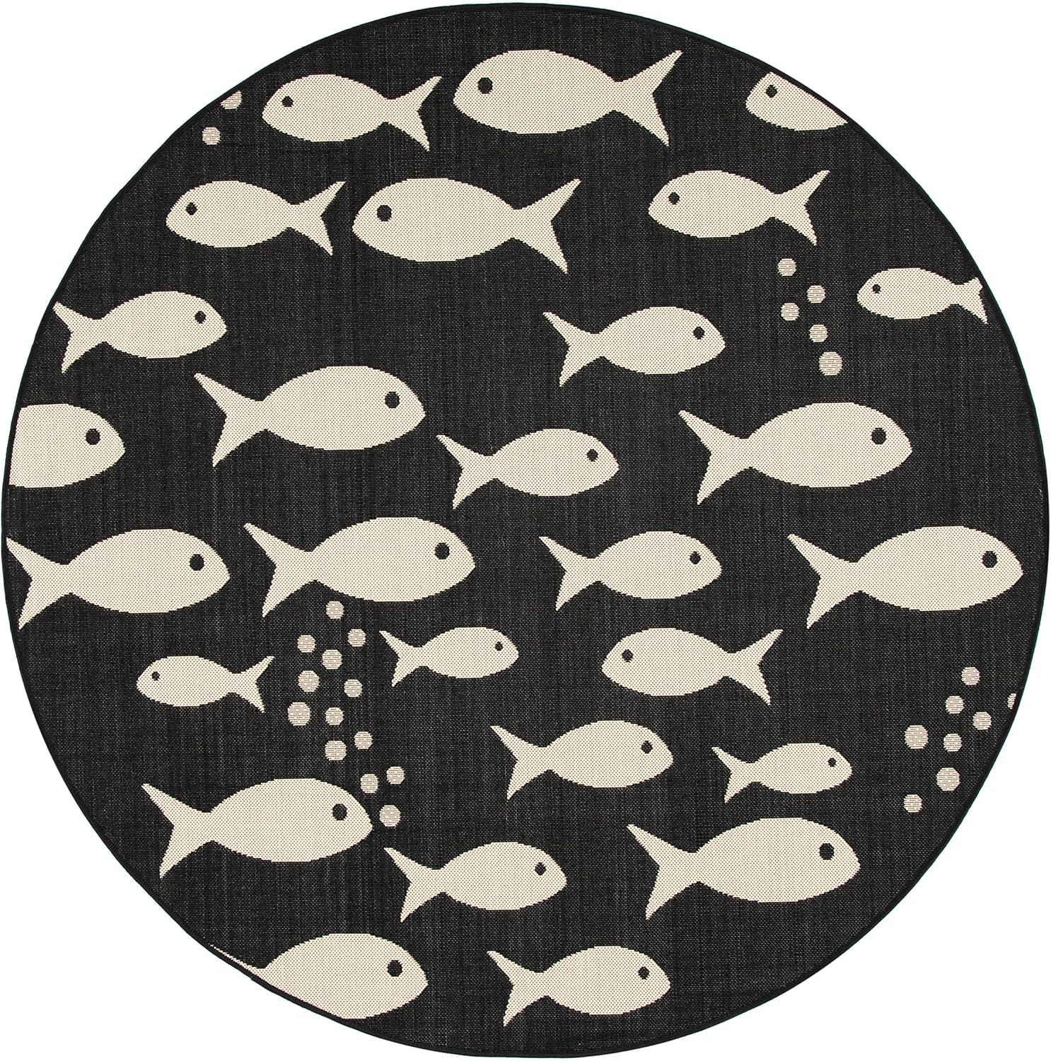 image:imageSAFAVIEH Washable Rug Outdoor Courtyard Collection 2 x 37 Aqua Blue amp Beige NonShedding amp Easy Cleaning Ideal for Patio Front Door Entryway Doormat CY6012223BlackBeige