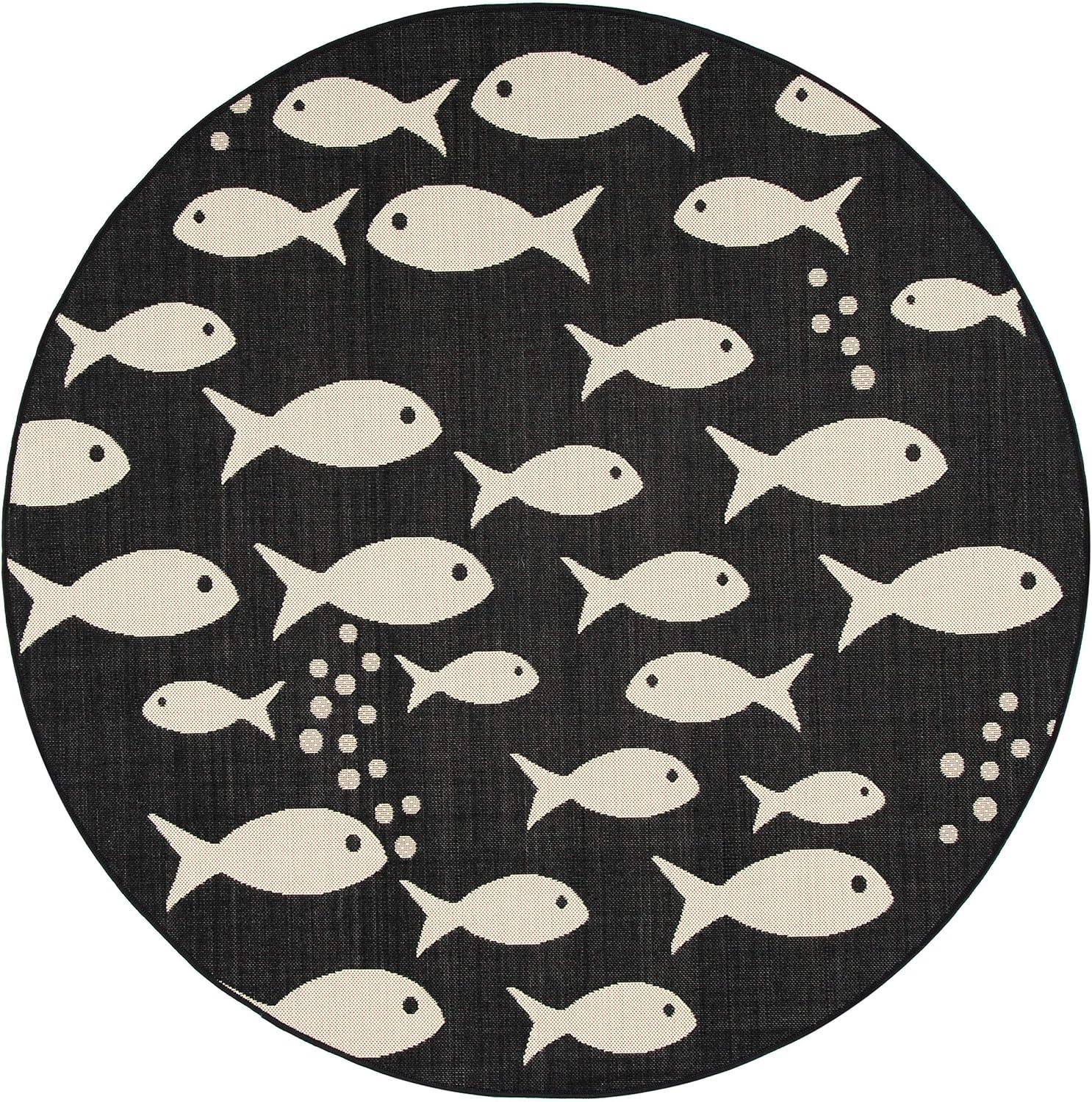 image:imageSAFAVIEH Washable Rug Outdoor Courtyard Collection 2 x 37 Aqua Blue amp Beige NonShedding amp Easy Cleaning Ideal for Patio Front Door Entryway Doormat CY6012223BlackBeige