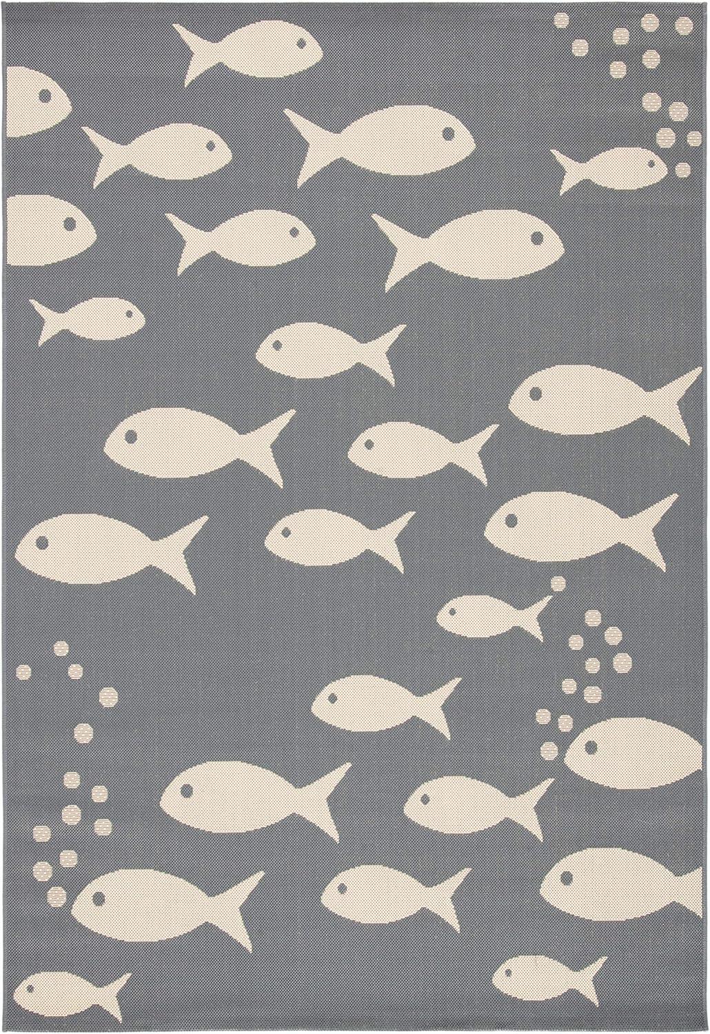 image:imageSAFAVIEH Washable Rug Outdoor Courtyard Collection 2 x 37 Aqua Blue amp Beige NonShedding amp Easy Cleaning Ideal for Patio Front Door Entryway Doormat CY6012223Dark GreyBeige