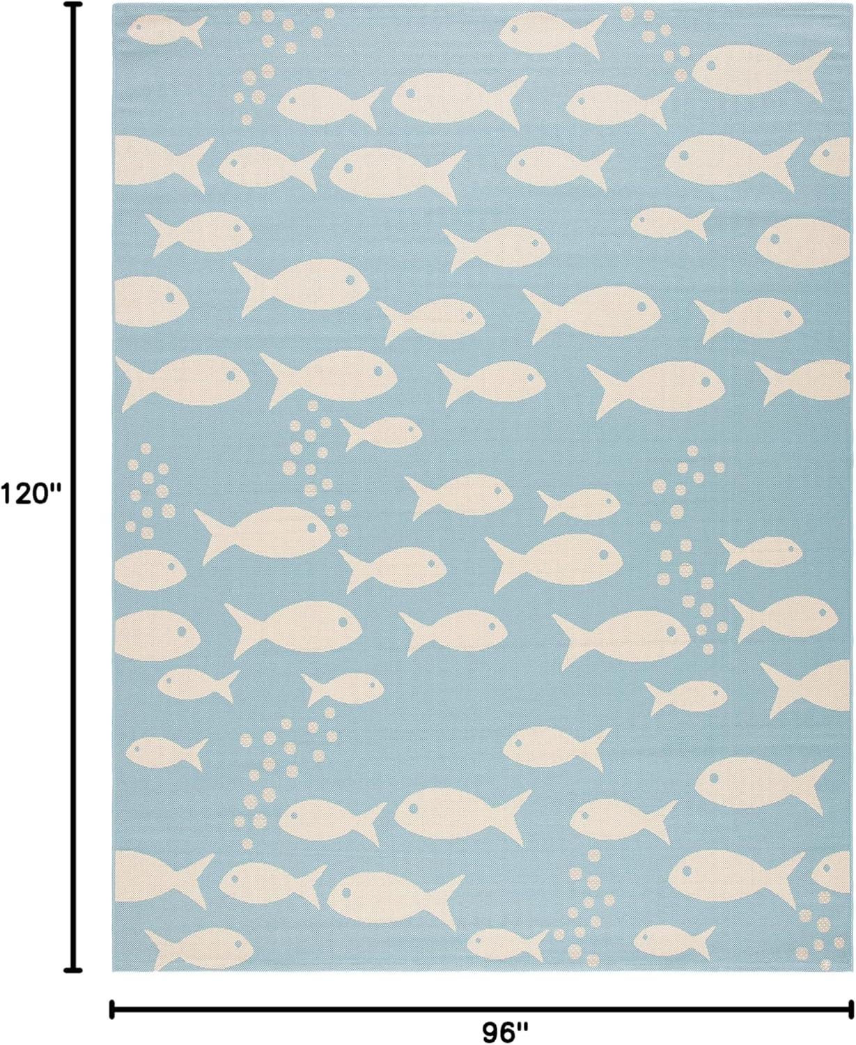 image:imageSAFAVIEH Washable Rug Outdoor Courtyard Collection 2 x 37 Aqua Blue amp Beige NonShedding amp Easy Cleaning Ideal for Patio Front Door Entryway Doormat CY6012223AquaBeige